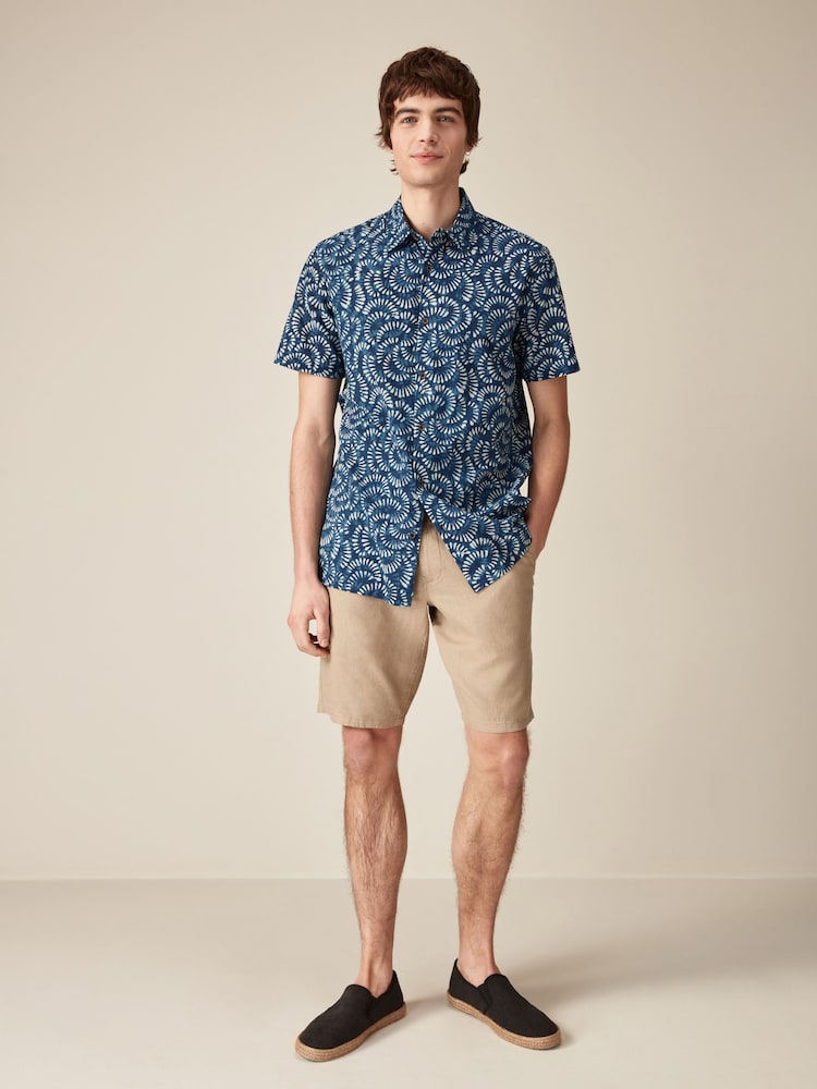 Stone Linen Viscose Shorts - Image 2 of 10