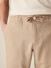 Stone Linen Viscose Shorts - Image 4 of 10
