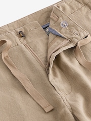 Stone Linen Viscose Shorts - Image 9 of 10