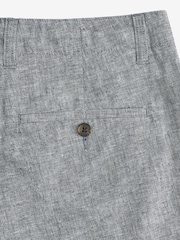 Grey Linen Viscose Shorts - Image 3 of 4