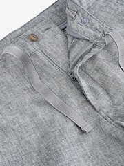 Grey Linen Viscose Shorts - Image 4 of 4