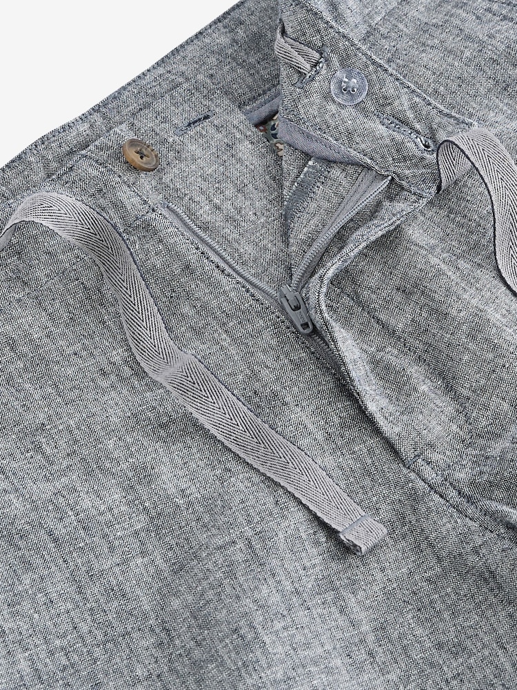 Grey Linen Viscose Shorts - Image 4 of 4