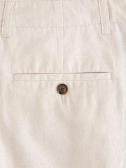 Ecru White Linen Viscose Shorts - Image 9 of 10