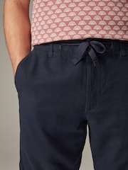 Marineblau/blau - Shorts aus Leinen und Viskose - Bild 4 von 11