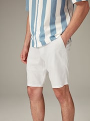 White Linen Viscose Shorts - Image 2 of 11