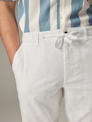 White Linen Viscose Shorts - Image 5 of 11