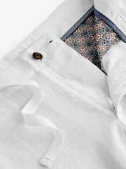 White Linen Viscose Shorts - Image 9 of 11
