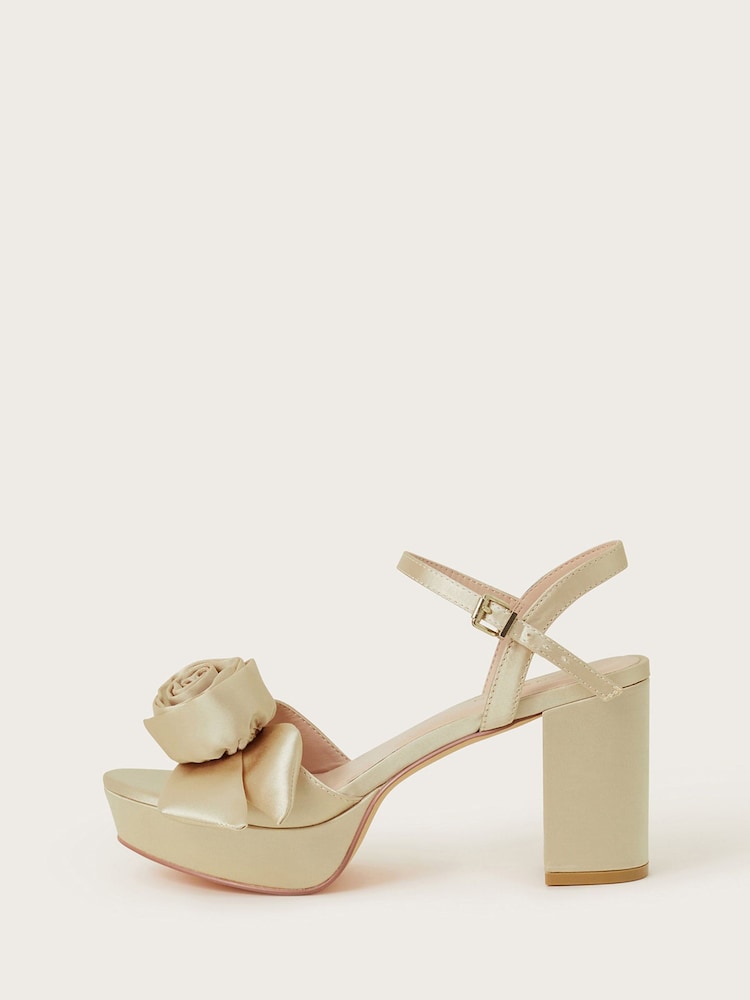 Monsoon Gold Rosette Platform Heels - Image 2 of 3 Monsoon Gold Rosette Platform Heels - Image 2 of 3