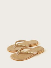 Monsoon Gold Easy Toe Post Sandals - Image 1 of 3