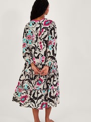 Monsoon Black Print Avelle Kaftan - Image 2 of 5