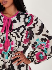 Monsoon Black Print Avelle Kaftan - Image 4 of 5