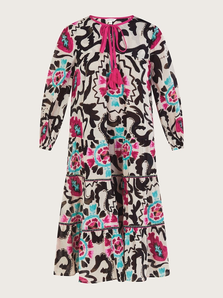 Monsoon Black Print Avelle Kaftan - Image 5 of 5