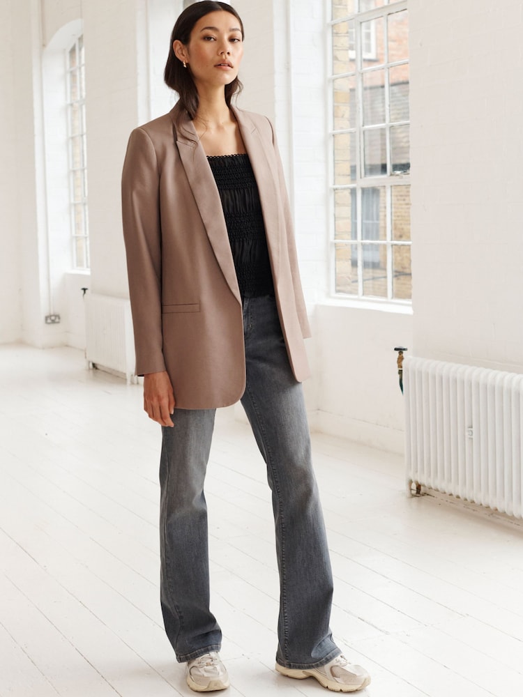 Black Short Sleeve Smock Tie Back Top - Image 2 of 7