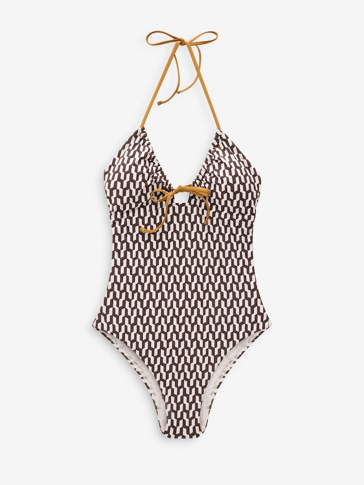 Tan/Ecru Scion at Next Metsa Halterneck Tummy Control Swimsuit - Image 5 of 5