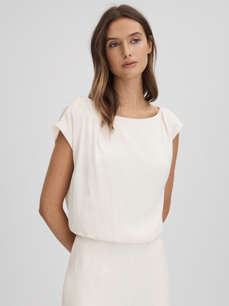 Reiss Ivory Aurelia Draped Jumpsuit - Image 1 of 6