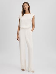Reiss Ivory Aurelia Draped Jumpsuit - Image 3 of 6