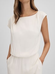 Reiss Ivory Aurelia Draped Jumpsuit - Image 4 of 6