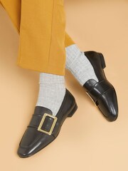 Jones Bootmaker Stefania Leather Slip-On Black Shoes - Image 1 of 6
