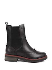 Jones Bootmaker Black Brogue Detail Leather Chelsea Boots - Image 2 of 5