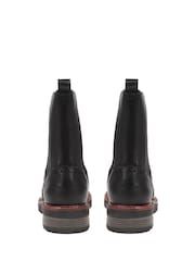 Jones Bootmaker Black Brogue Detail Leather Chelsea Boots - Image 3 of 5
