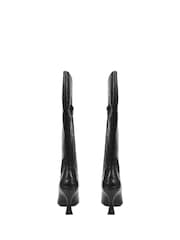 Jones Bootmaker Knee-High Leather Heeled Black Boots - Image 3 of 5