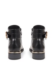 Pavers Black Buckle Detail Ankle Boots - Image 3 of 5