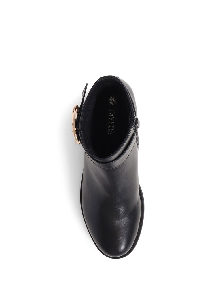 Pavers Black Buckle Detail Ankle Boots - Image 4 of 5