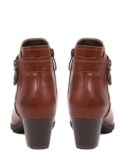 Pavers Brown Block Heel Ankle Boots - Image 3 of 5