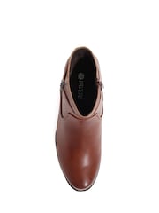 Pavers Brown Block Heel Ankle Boots - Image 4 of 5