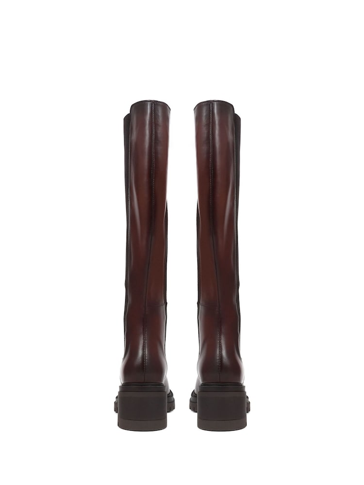 Jones Bootmaker Brown Leather Knee High Boots - Image 3 of 4