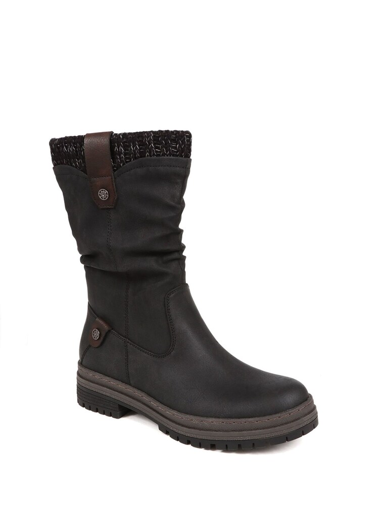 Pavers Casual Mid-Calf Black Boots - Image 2 of 5 Pavers Casual Mid-Calf Black Boots - Image 2 of 5