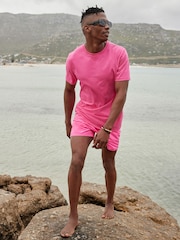 Pink Bright Regular Fit Essential Crew Neck 100% Cotton T-Shirt - Image 2 of 8