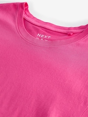 Pink Bright Regular Fit Essential Crew Neck 100% Cotton T-Shirt - Image 7 of 8