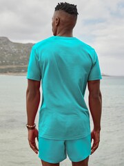 Blue Aqua Regular Fit Essential Crew Neck T-Shirt - Image 2 of 8