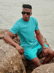Blue Aqua Regular Fit Essential Crew Neck T-Shirt - Image 4 of 8