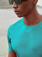 Blue Aqua Regular Fit Essential Crew Neck T-Shirt - Image 5 of 8