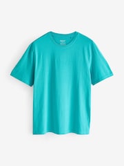 Blue Aqua Regular Fit Essential Crew Neck T-Shirt - Image 6 of 8