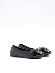 River Island Black Bow Quilted Ballet Pumps - Image 2 of 4