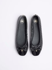 River Island Black Bow Quilted Ballet Pumps - Image 3 of 4