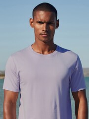 Purple Lilac Regular Fit Essential Crew Neck 100% Cotton T-Shirt - Image 1 of 8