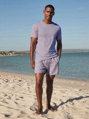Purple Lilac Regular Fit Essential Crew Neck 100% Cotton T-Shirt - Image 2 of 8