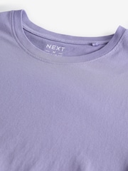 Purple Lilac Regular Fit Essential Crew Neck 100% Cotton T-Shirt - Image 7 of 8