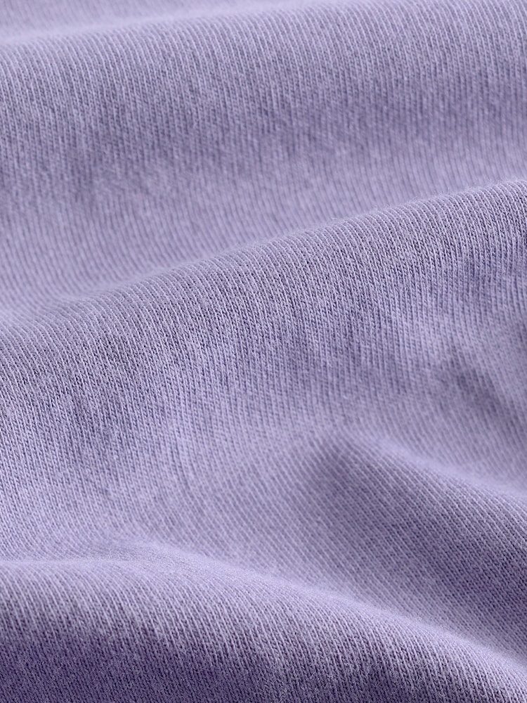 Purple Lilac Regular Fit Essential Crew Neck 100% Cotton T-Shirt - Image 8 of 8