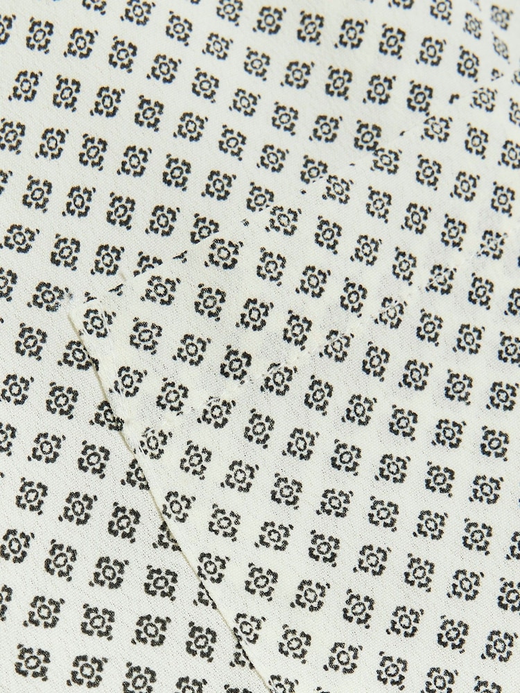 River Island Cream 100% Cotton Geo Printed Shirt - Image 5 of 5