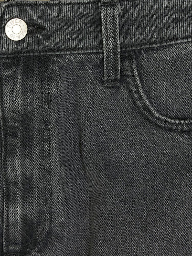 River Island Grey Split Front Denim Midaxi Skirt - Image 6 of 6