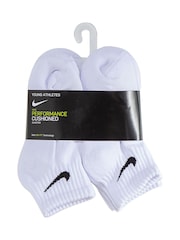 Nike White Kids Little Performance Ankle Socks 6 Pack - Image 4 of 4