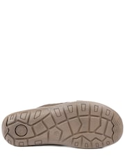 Pavers Brown Leather Cross Strap Slip On Sandals - Image 5 of 5