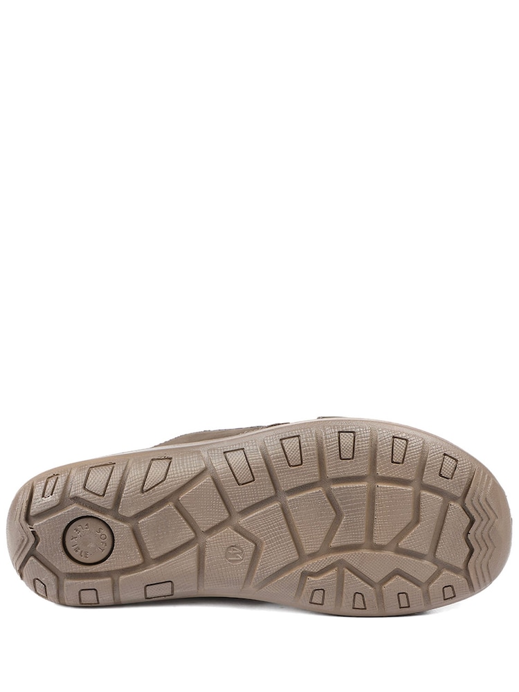 Pavers Brown Leather Cross Strap Slip On Sandals - Image 5 of 5 Pavers Brown Leather Cross Strap Slip On Sandals - Image 5 of 5