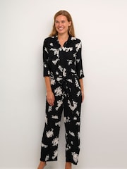 Kaffe Black Rutie 3/4 Sleeve Jumpsuit - Image 1 of 6
