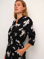 Kaffe Black Rutie 3/4 Sleeve Jumpsuit - Image 4 of 6